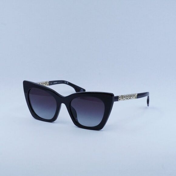 Burberry Marianne BE4372U 30018G Sunglasses Black Cat Eye Frame, Grey Lenses - Picture 1 of 12